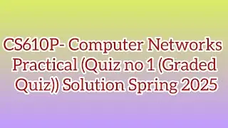 CS610P - Computer Networks (Practical) (Quiz no 1 (Graded Quiz)) Solution Spring 2025