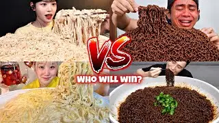 Creamiest Pasta VS Spiciest Ghost Pepper Noodles | Mukbang CHALLENGE asmr compilation