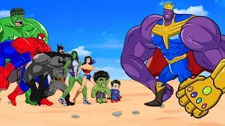 Rescue HULK Family, SUPER MAN vs Evolution Of Thanos : Who Is The King Of Super Heroes?
