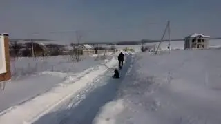 Катание на тарелке вместе с велосипедом