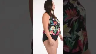 Maxine Plus Size Escape To Paradise Blouson One Piece Swimsuit | SwimOutlet.com