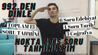 E4-) NOKTA ATIŞ SORU TAHMİNLERİM | TAM 13 SORU TAHMİNİ | #yks