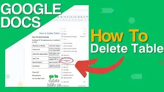 How To Delete Table In Google Docs