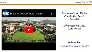 Supreme Court Live Hearing on YouTube | Supreme Court Constitution Bench Hearing Live | SC Webcast