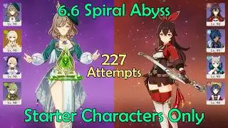 Starter Characters Only: 6.6 Spiral Abyss - Genshin Impact
