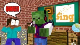 Monster School : SINGING COMPETITION CHALLENGE - Minecraft Animation