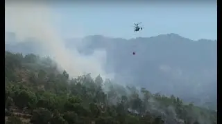 Yangın söndürme operasyonu / Fire-fighting helicopter