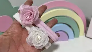 Faixinha Flor Organza luxuosa 😍 #artesanato #tiarafacil #tiara #handmade #nene