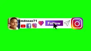 Animated Green Screen Instagram Follow Button | Like, Follow and Share Icon with Sound Effects