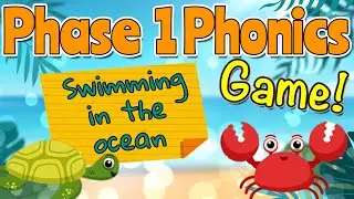PHASE 1 PHONICS LISTENING GAME | SWIMMING IN THE OCEAN | Initial Sounds #phase1phonics