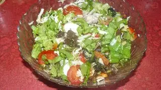 Салат с морским коктейлем. Легкий, вкусный и красивый. Рецепт без майонеза.