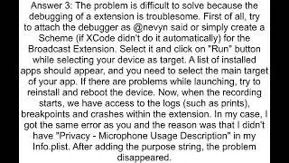 Attempted to start an invalid broadcast session in live broadcasting using replaykit ios