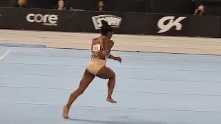 Simone Biles's huge triple double - Floor Warm-ups - US Championships 2024 Day 2