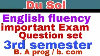 sol English fluency 3rd semester important Question set |  Exam Question