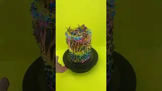 🌈 LISA FRANK CAKE Tutorial: How to Make Neon Rainbow Cheetah Leopard Print Fondant Toppers 