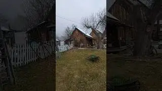 Первый снег в деревне 