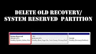 Delete Old Recovery Partition in Windows 10 (Legacy BIOS)