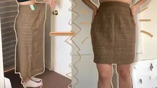 THRIFT FLIP \\ how I resize + shorten my skirt // huge transformation