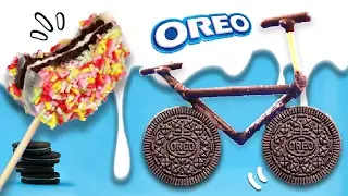 4 Super FUN HACKS and EASY recipes with OREO cookies 😋 DIY OREO Bicycle!! 🚲+🍪