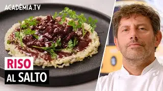 Sautéed rice with cheese and pepper and bruschetta by Chef Cesare Battisti