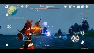Trying to defeat the purple cube in Genshin Impact