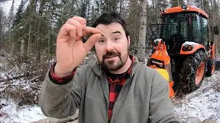 Winching Logs with a Tractor Uphill | Skidding Cone Saved the Day