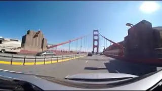 360 Video  Driving down Highway 101 South on the Golden Gate Bridge