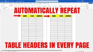 How to Repeat Table Headers Automatically In Every Page on Microsoft Word