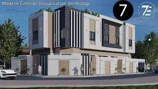3Ds MAX Modern Exterior visualization workshop Modeling 07 ورشة الاظهار الخارجي علي الثري دي ماكس