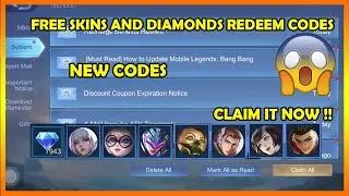 NEW CODES/FREE SKINS🔥 AND DIAMONDS🔥 REDEEM CODES IN MOBILE LEGEND BANG BANG/CLAIM IT NOW !!.
