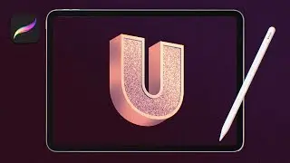 3D Glitters Text Effect in Procreate