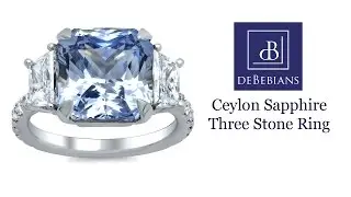Ceylon Sapphire Three Stone Ring