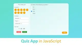 Quiz app using HTML, CSS and javaScript || UI design part-1 || Glassmorphism CSS