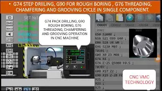 CNC CODE G74, G90,G76 WITH CHANFERING AND GROOVING