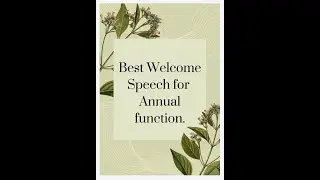 Welcome Speech in English || How to write welcome speech in English || Inauguration speech example