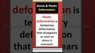 Elastic & Plastic Deformation #utubeshorts
