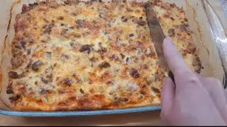 Мясная запеканка. Супер сытная и очень вкусная