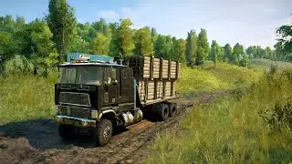 transport a Metal Beams in Crossroads map | snowrunner
