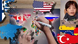 Qahtan Halilintar Hafal Peta Dunia - Drawing Countries from Memory Challenge😍🌏👌😁😎😶‍🌫️