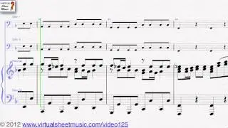 Antonio Vivaldi's Concerto in G minor RV 531 Allegro two cellos and piano sheet music - Video Score