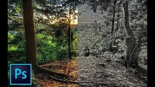 Photoshop Tutorial: how to change summer photo into winter | Adobe Photoshop for  beginners