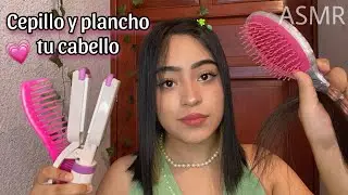 ASMR tu amiga plancha tu cabello para ir de fiesta 💃🎀