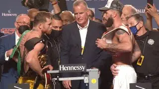 CANELO vs CALEB PLANT WEIGH IN & FACE OFF