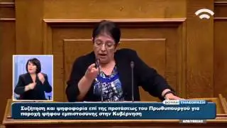 ΤΟΠΟΘΕΤΗΣΗ ΑΛΕΚΑΣ ΠΑΠΑΡΗΓΑ ΣΤΗ ΒΟΥΛΗ ΓΙΑ ΤΗΝ ΨΗΦΟ ΕΜΠΙΣΤΟΣΥΝΗΣ ΣΤΗΝ ΚΥΒΕΡΝΗΣΗ