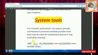 system tools like character map, disk cleanup, system information etc || Online Computer Courses ||