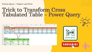 How to Transform Cross Tabulated Table - Unpivot, Transform and Pivot Power Query