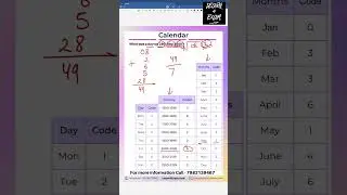 How to Find Any Day of the Week | Calendar Trick | Aptitude Reasoning  #calendar #reasoningtricks