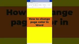 How to change page color in Microsoft Word document 