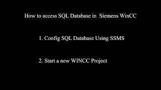 How to access database in Siemens WinCC