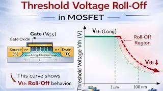 Threshold Voltage Roll-Off in MOSFET Explained | Short Channel Effects in VLSI
